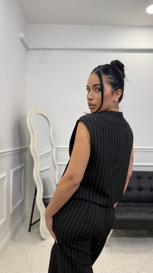 Tailleur Vittoria Gessato Nero