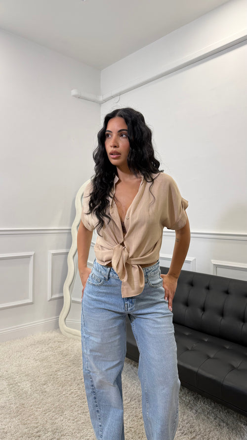 Camicia Minimal in simil lino