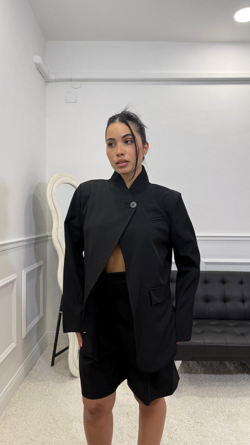 Blazer Chiusura trasversale Nero