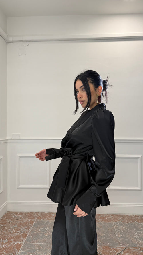 Coordinato Diana Satin Nero