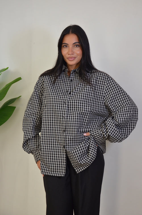 Camicia a quadri con cintura