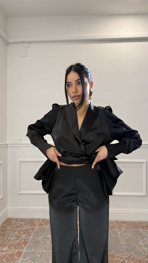 Coordinato Diana Satin Nero
