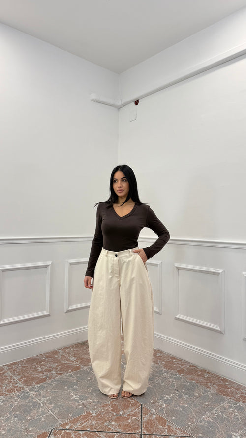 Pantalone Clara effetto Denim Burro