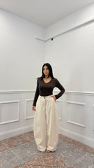 Pantalone Clara effetto Denim Burro