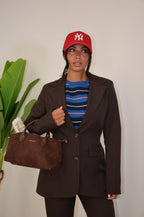 Mini Bag effetto camoscio marrone