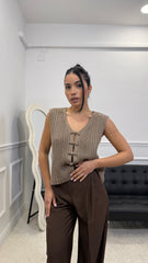 Gilet in Filo Giappo Fango