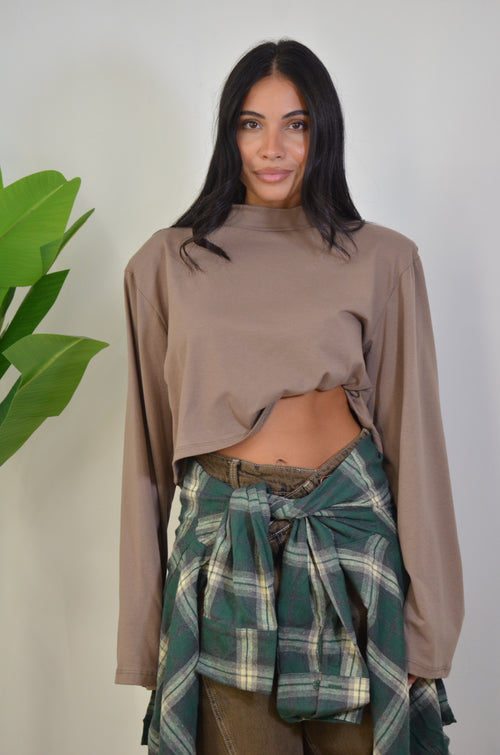 Shirt Crop mezzo collo