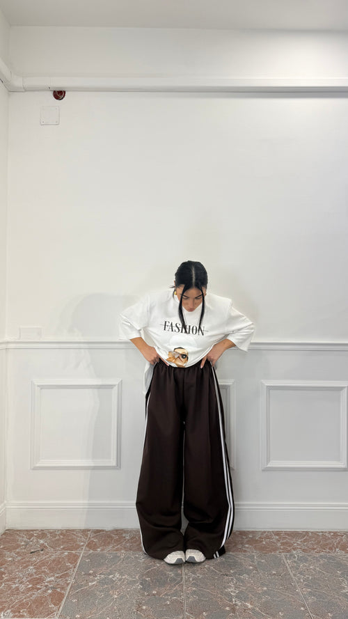 Pantalone Sporty Stripe Marrone