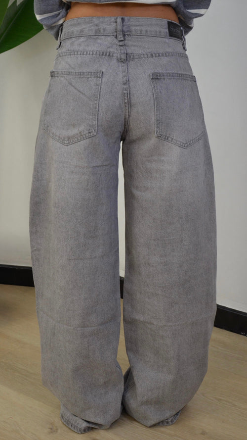 Jeans Wide Leg Grigio