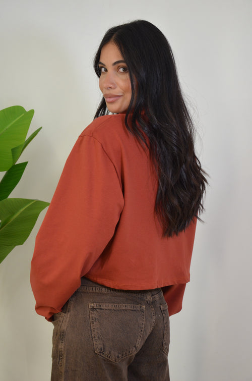Shirt Crop mezzo collo