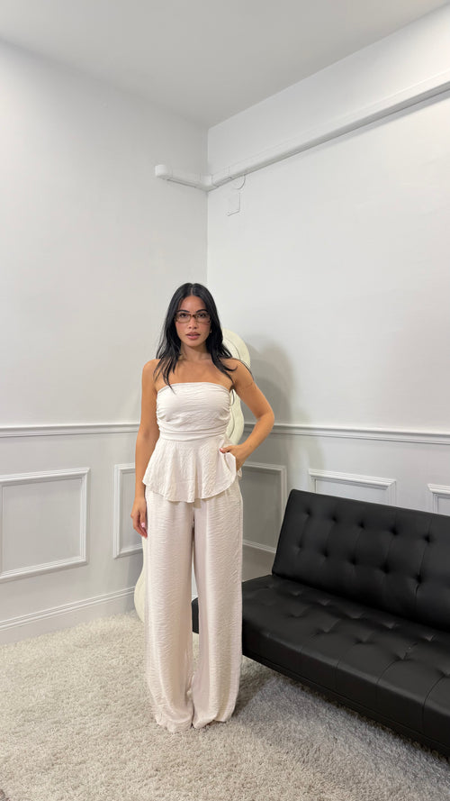 Coordinato Giulia in simil lino Burro
