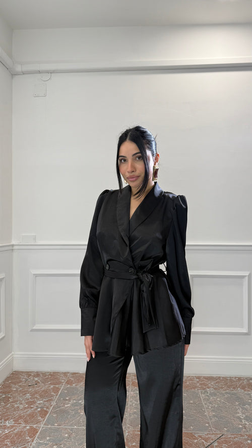 Coordinato Diana Satin Nero