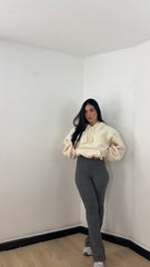 Leggings costine a zampa Grigio Antracite