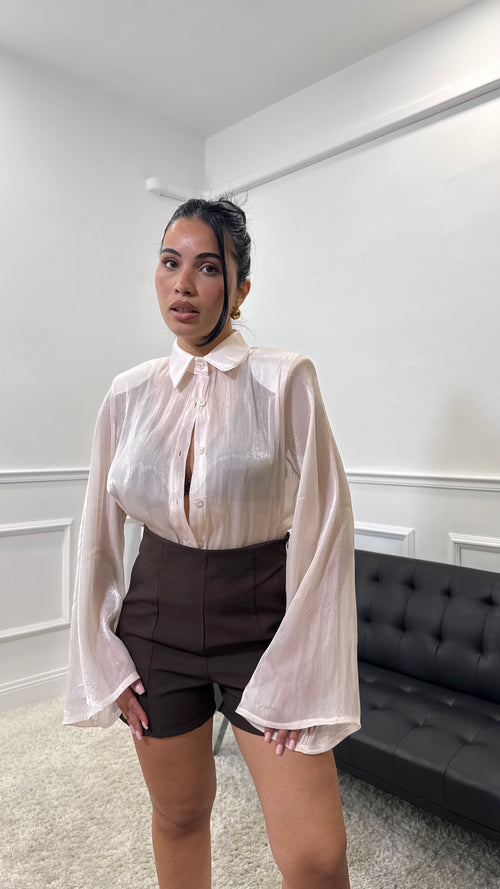 Camicia Satinata Cipria