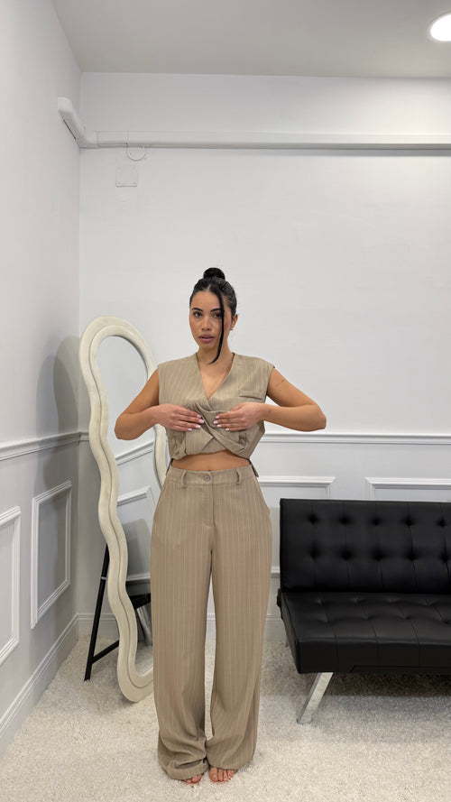 Tailleur Vittoria Gessato Fango