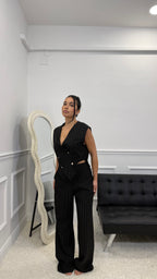 Tailleur Vittoria Gessato Nero