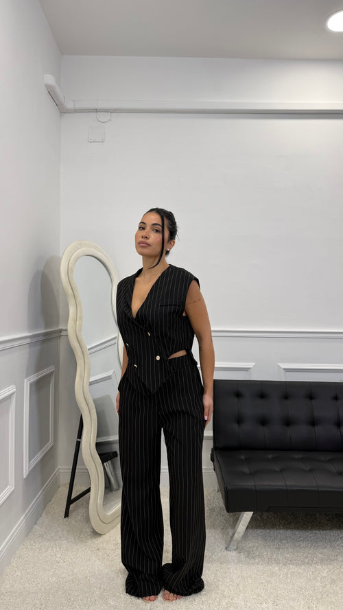 Tailleur Vittoria Gessato Nero