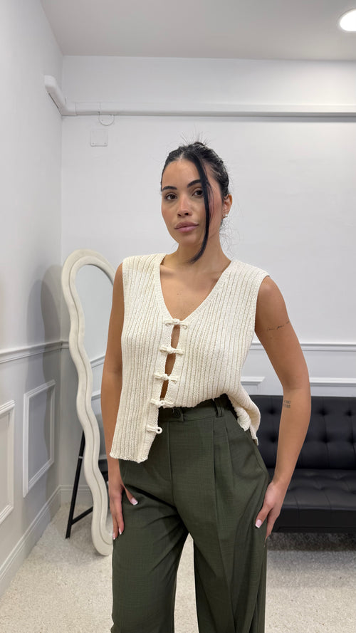 Gilet in Filo Giappo Burro