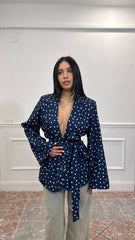 Blazer Pois Blu Navy