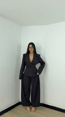 Tailleur Wrap Marrone