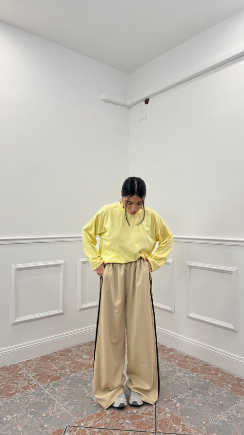 Pantalone Sporty Stripe Beige