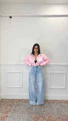 Jeans Wide Leg con risvolto