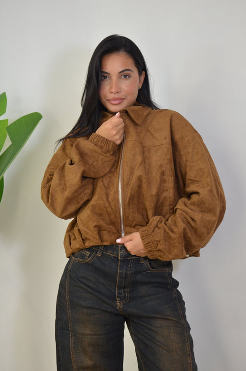 Bomber effetto camoscio