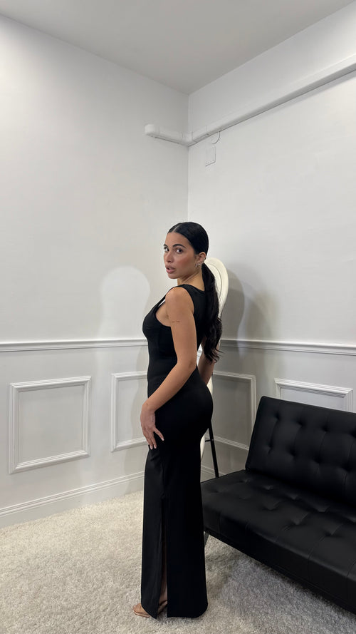 Long Dress Minimal Nero