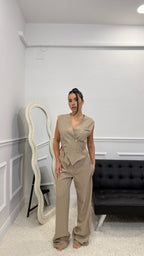 Tailleur Vittoria Gessato Fango