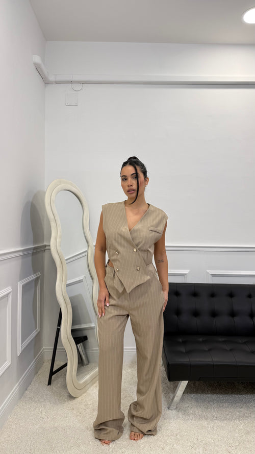 Tailleur Vittoria Gessato Fango