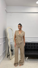 Tailleur Vittoria Gessato Fango