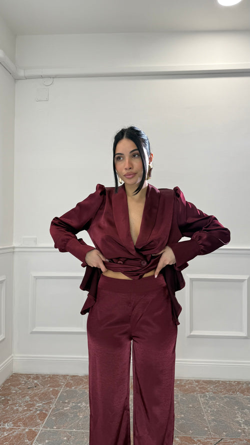 Coordinato Diana Satin Bordeaux