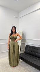 Pantalone Sporty Just West Verde Militare