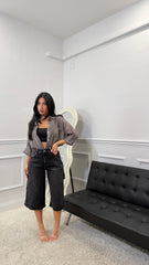 Camicia Semivelata monocolore Grigio Antracite