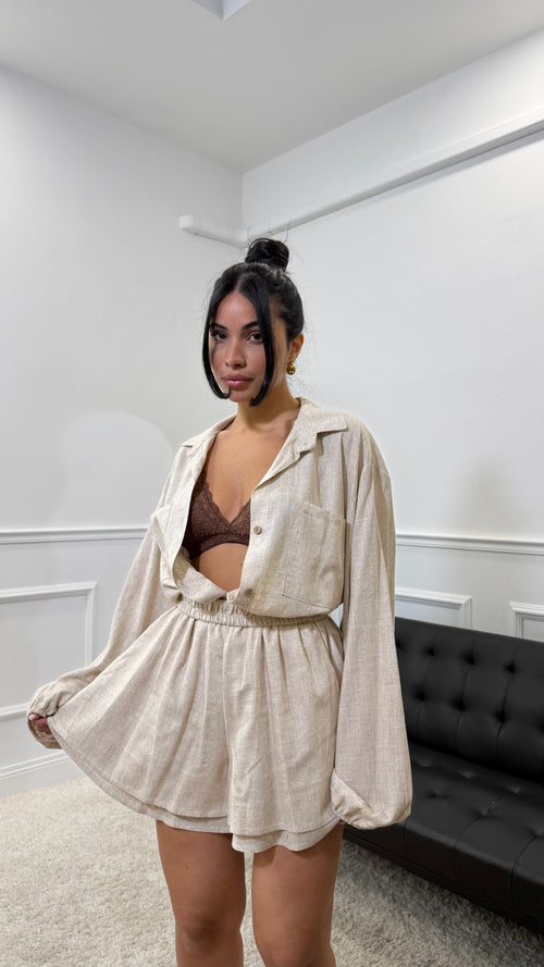 Coordinato Maila in simil lino Beige