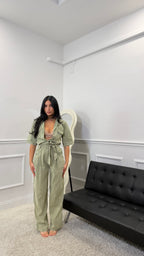 Jumpusuit in Denim Verde