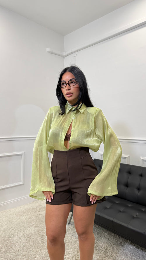 Camicia Satinata Verde