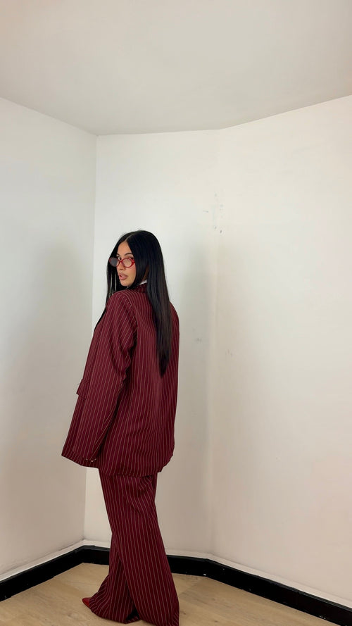 Tailleur Gessato Penelope Bordeaux