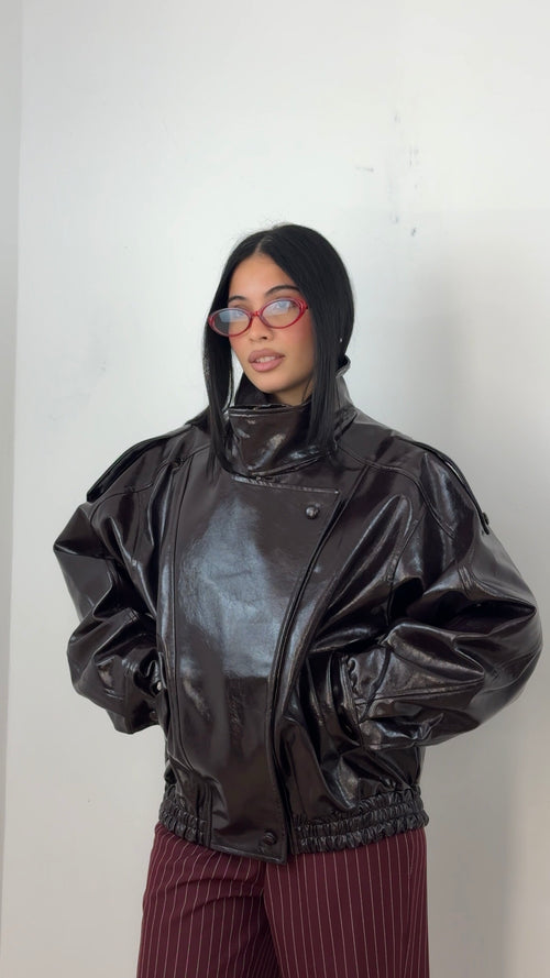 Bomber Rebel in Vernice Bordeaux