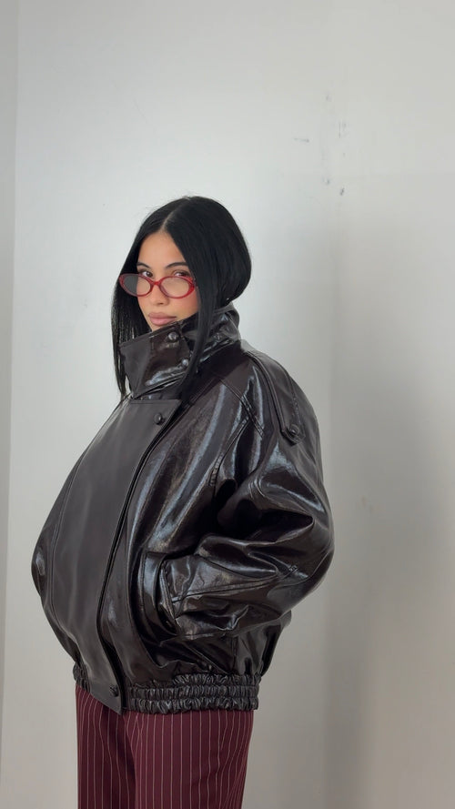 Bomber Rebel in Vernice Bordeaux