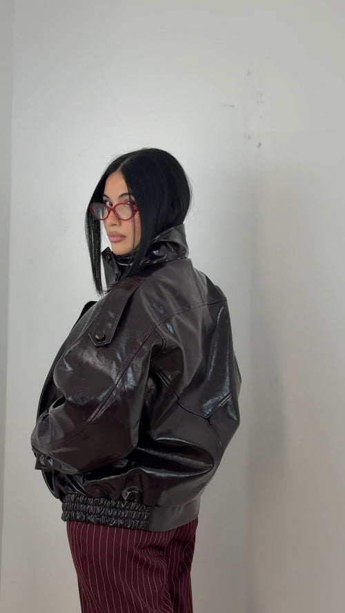 Bomber Rebel in Vernice Bordeaux