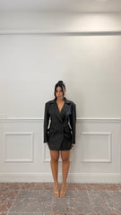 Blazer Dress Ecopelle Nero