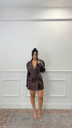Blazer Dress Ecopelle Bordeaux