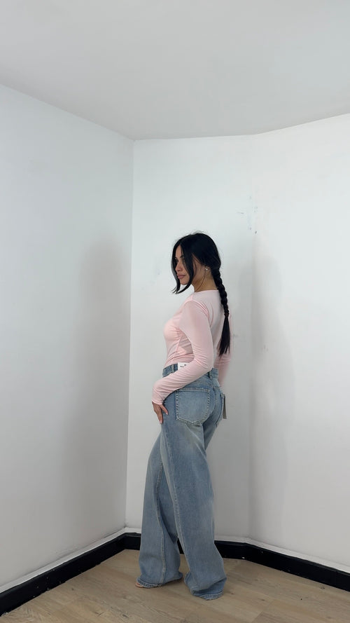 Jeans Palazzo lavaggio chiaro